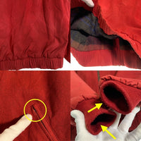 80’s L.L.Bean エルエルビーン スタンドカラー コットンキャンバスジップアップジャケット ウールチェックライナー レッド Size M 福生店