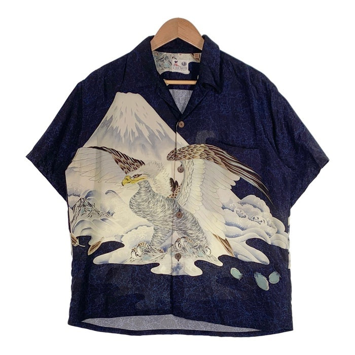 SUN SURF サンサーフ 実名復刻 S.HATA SHOTEN シルク アロハシャツ 富士 鷹 ネイビー SS32292 Size M 福生店