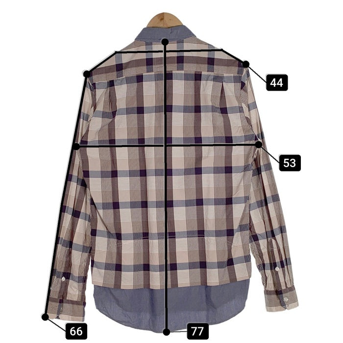 BLACK＆BLUE ブラックアンドブルー リバーシブルシャツ チェック シャンブレー Size 4 福生店