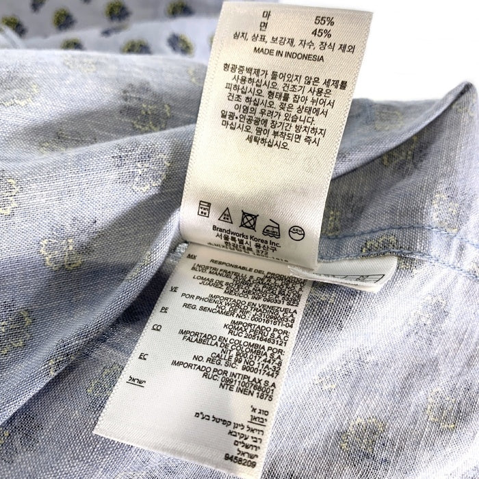 Brooks Brothers ブルックスブラザーズ リネン コットン 花柄プリント 半袖シャツ ブルー Size M 福生店