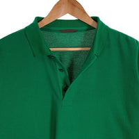 Papas パパス ポロシャツ グリーン 鹿の子 GOLF 袖ワッペン Size LL (52) 福生店