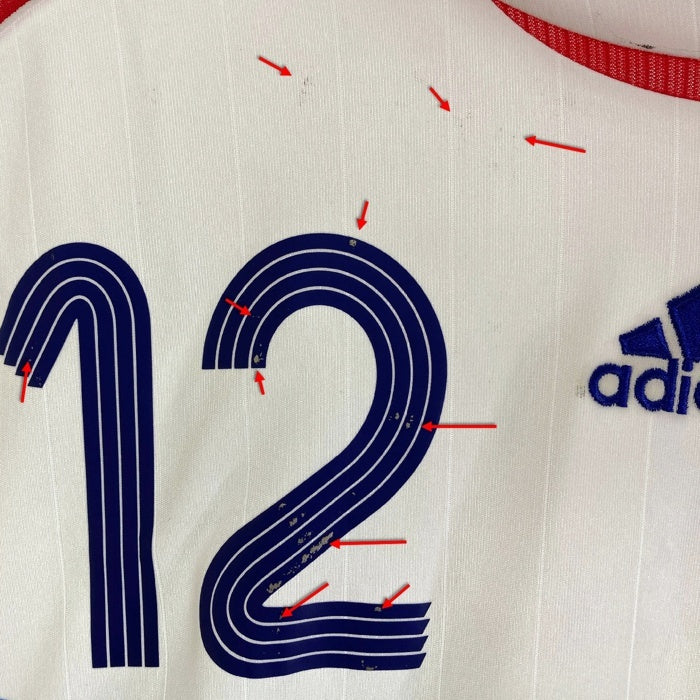 adidas アディダス H8512 フランス代表 06/07 アウェイ ユニフォーム＃12 アンリ ホワイト sizeXL 瑞穂店