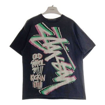 STUSSY ステューシー メキシコ製 OLD SKOOL STILL KICKIN IT 前面プリント Tシャツ グレー sizeL 瑞穂店