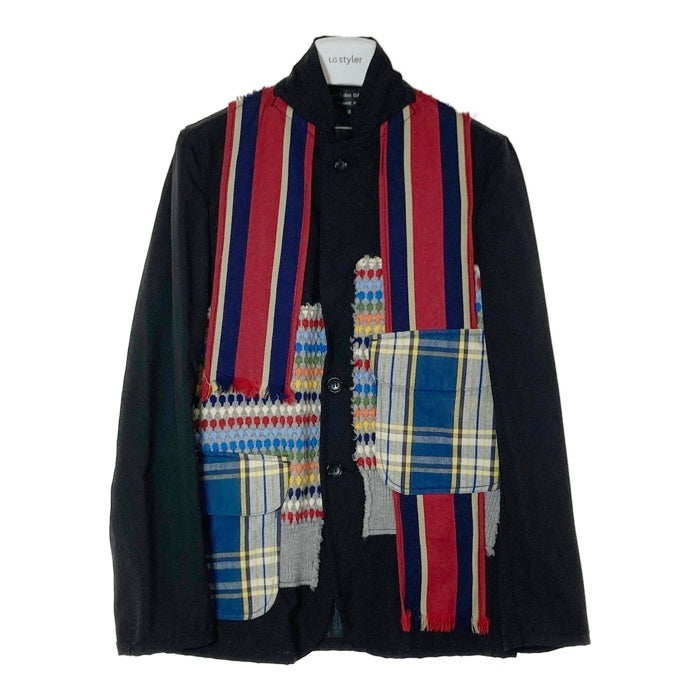 COMME des GARCONS HOMME PLUS コムデギャルソンオムプリュス AD2009 PE-J021 パッチワーク テーラードジャケット ブラック sizeXS 瑞穂店