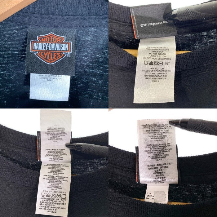 Harley-Davidson ハーレーダビッドソン ポケットTシャツ イーグル バイクプリント 2014コピーライト Size L 福生店