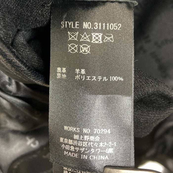 Schott ショット 70’S SINGLE RIDERS JACKET シングルライダースジャケット シープスキン ブラック 3111052 Size 2XL 瑞穂店