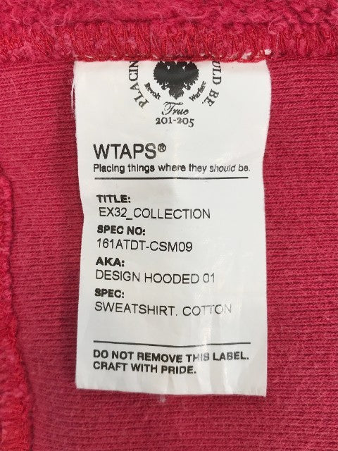 WTAPS ダブルタップス 16SS DESIGN HOODED 01 ロゴワッペン スウェットパーカー レッド Size M 福生店