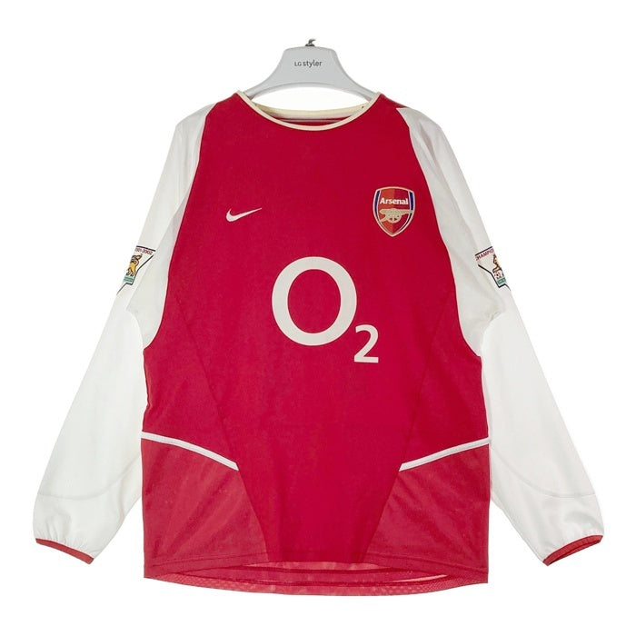 NIKE ナイキ 02-04 アーセナル ホーム 長袖ユニフォーム FAカップワッペン 14 HENRY レッドxホワイト sizeM 瑞穂店