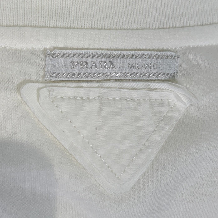 PRADA プラダ クルーネック ロングスリーブTシャツ トライアングルワッペン ホワイト UJL531 Size M 福生店