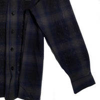 FB County エフビーカウンティー CHECKER SHIRTS オンブレチェックシャツ ネイビー ブラック Size L 福生店