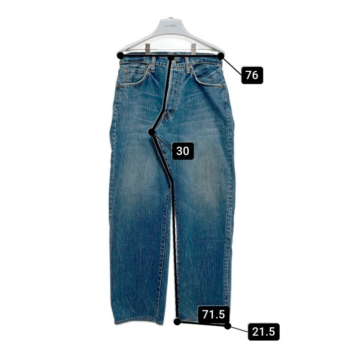 EVISU エヴィス Lot2001 ボタンフライ テーパードデニムパンツ ジーンズ ライトブルー Size 30×32 瑞穂店