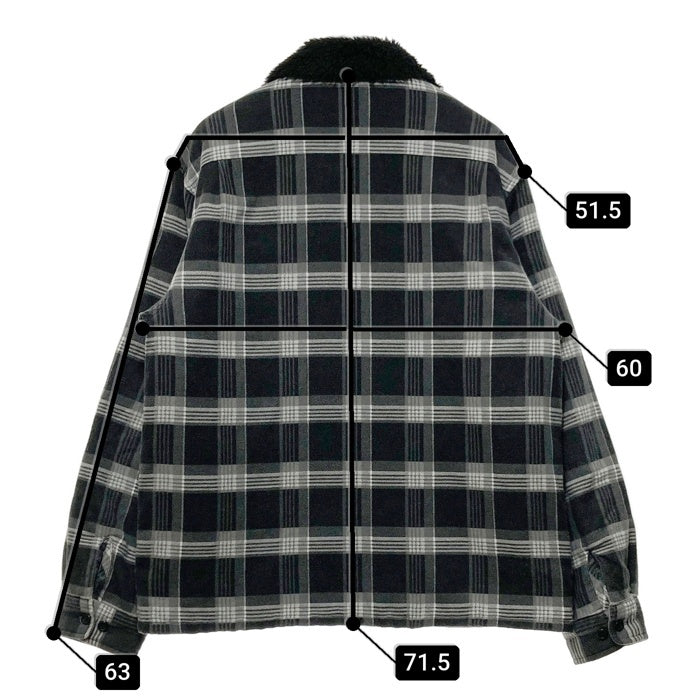 SUPREME シュプリーム 21AW  Faux Fur Collar Flannel Shirt  ファーカラー チェック フランネルシャツ ブラック Size M 瑞穂店