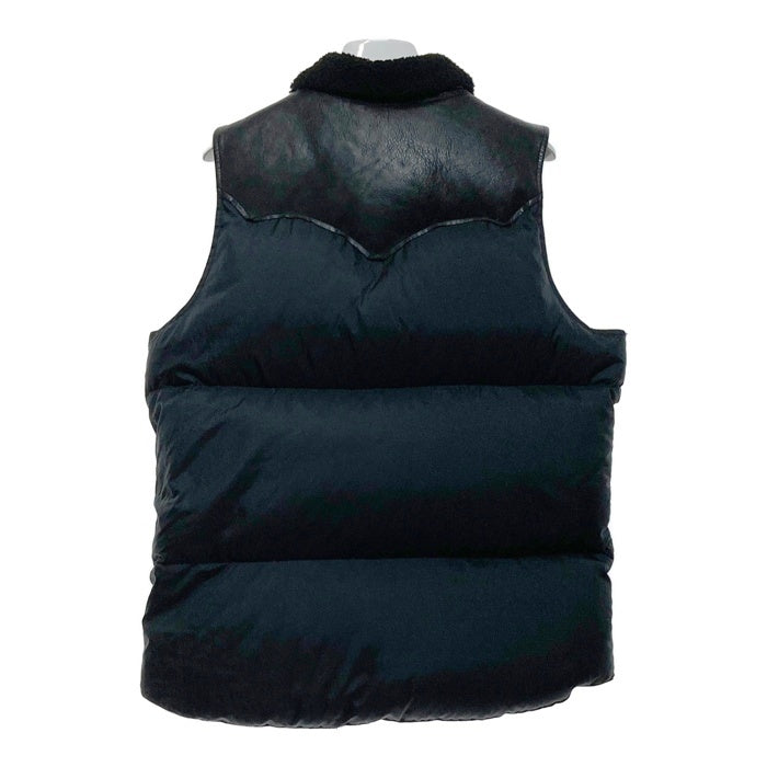 HYSTERIC GLAMOUR ヒステリックグラマー レザーヨーク ナイロン ダウンベスト 襟ボア ブラック 0294AV03 Size M 瑞穂店