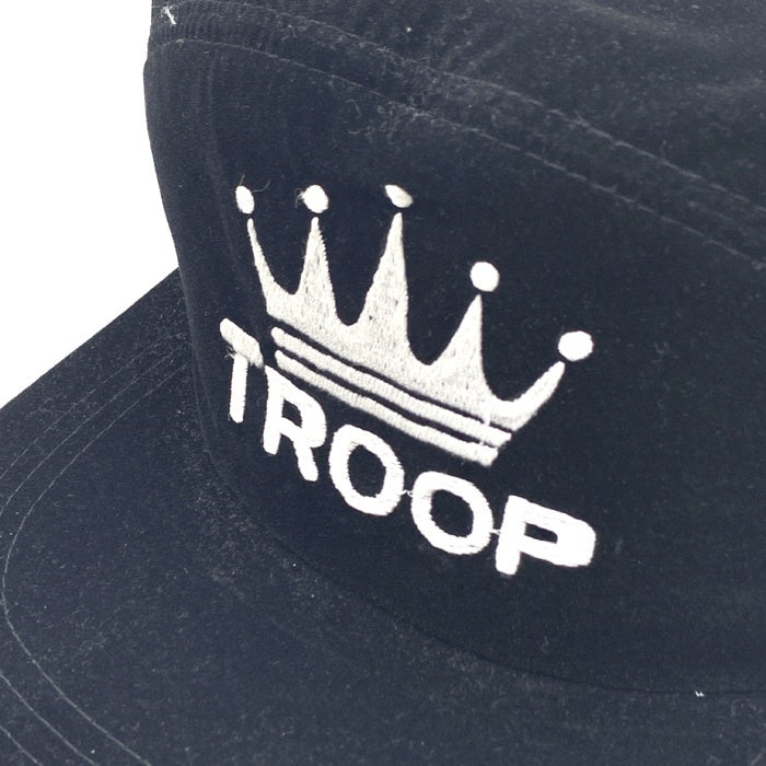 80-90's TROOP トゥループ ベロア 5パネルキャップ ブラック 刺繡 スナップバック 福生店