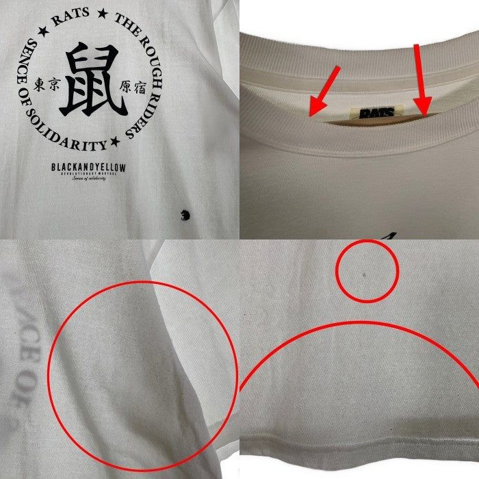 RATS ラッツ 25SS 鼠TEE プリントTシャツ 東京 原宿 コットン キュプラ ホワイト 25RT-0603 Size M 福生店