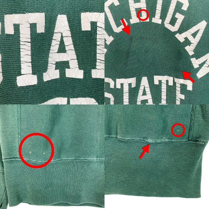 70's Champion チャンピオン REVERSE WEAVE リバースウィーブ MICHIGAN STATE FOOTBALL スウェットトレーナー グリーン 単色タグ Size M 福生店