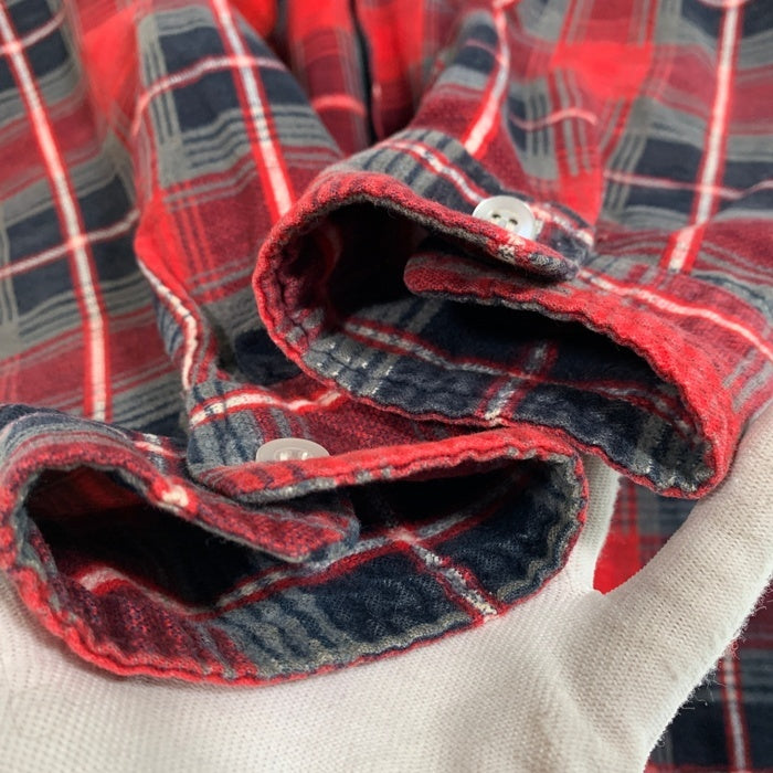 70's Sears シアーズ KING ROAD キングロード チェックプリント フランネルシャツ レッド Size L 福生店