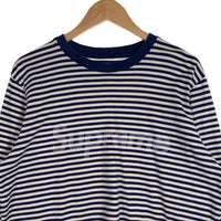 SUPREME シュプリーム 15AW Striped Logo L/S Top ストライプドロゴ ロングスリーブTシャツ ブルー ホワイト ボーダー Size L 福生店