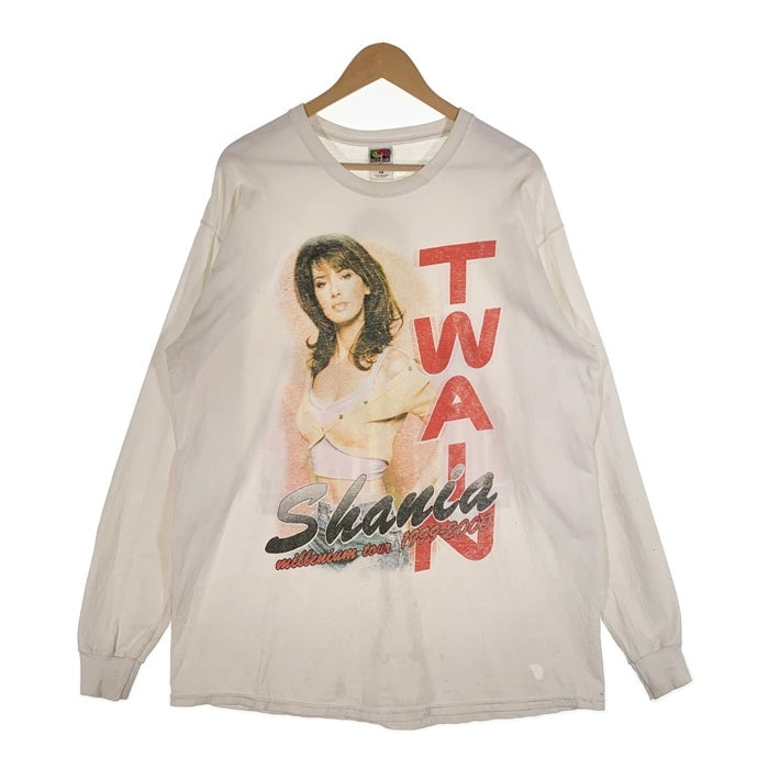 00's SHANIA TWAIN シャナイア・トゥエイン 1999-2000 ツアープリント ロングスリーブTシャツ ホワイト FRUIT2枚タグ Size XL 福生店