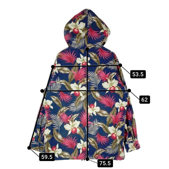 ENGINEERED GARMENTS エンジニアードガーメンツ ボタニカル柄 フード付き 胸ポケット プルオーバー ネイビー sizeM 瑞穂店