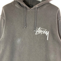 Stussy ステューシー Z4000SA18p BASIC HOODIE フロント ロゴ プリント プルオーバー パーカー グレー sizeM 瑞穂店