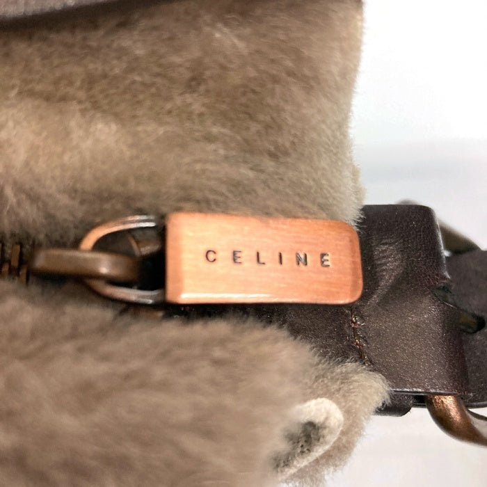 CELINE セリーヌ ムートンボア ワンショルダーバッグ グレー 瑞穂店