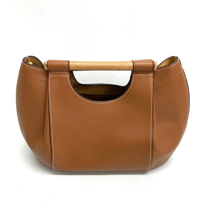 TORY BURCH トリーバーチ 木目ハンドル 2WAYハンドバッグ ブラウン 瑞穂店