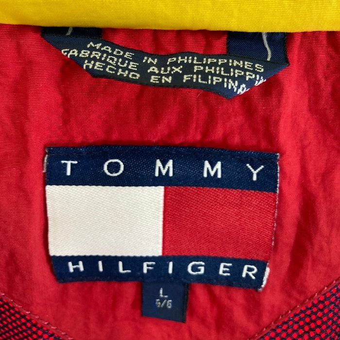 TOMMY HILFIGER トミーヒルフィガー 90's セーリングジャケット PRESENT THE RACE TO ERASE MS 刺繍 レッド sizeL 瑞穂店