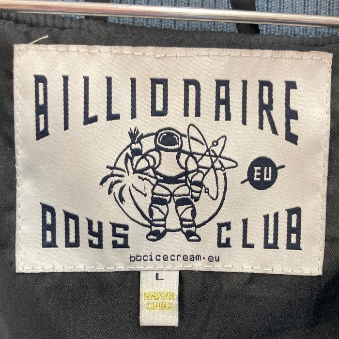 BILLIONAIRE BOYS CLUB ビリオネアボーイズクラブ 刺繍 スタジャン ブルー×ベージュ sizeL※毛玉あり 瑞穂店