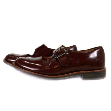 Sanders サンダース Mary Jane Sandal メダリオン モンクストラップ レザーシューズ 革靴 ブラウン 1808T イングランド製 Size UK7 (26cm) 福生店
