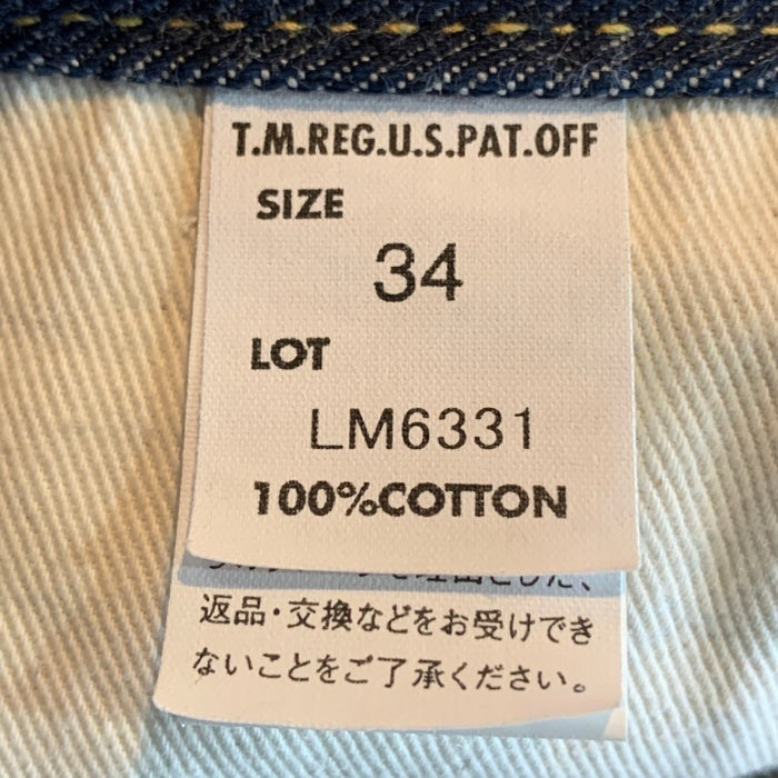 Lee リー 101Z デニムパンツ 1948MODEL アーカイブライダース インディゴ センター赤タグ 復刻 LM6331-89 Size 34 福生店