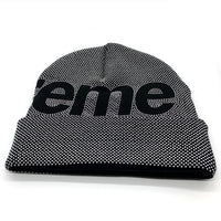 SUPREME シュプリーム 25AW Studded Knockout Big Logo Beanie スタッズ ノックアウト ビッグロゴ ビーニー ニット帽 キャップ シルバー ブラック 福生店