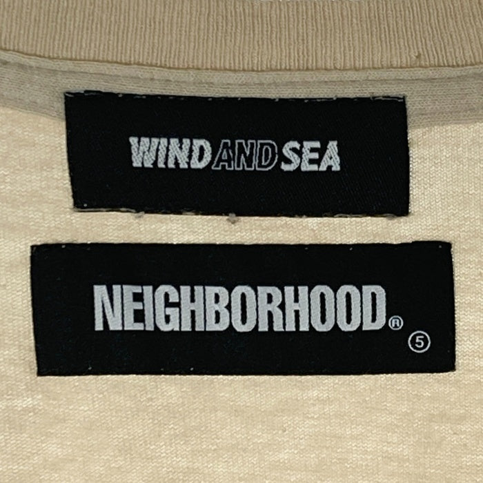 WIND AND SEA ウィンダンシー NEIGHBORHOOD ネイバーフッド 211ELWSN-STM02S 前後プリント Tシャツ ベージュ sizeXL 瑞穂店