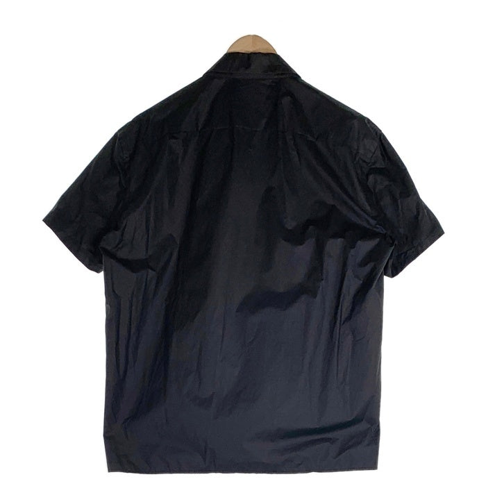 PRADA プラダ 比翼 ショートスリーブシャツ 半袖 ブラック ボタン マジックテープ コットン ナイロン ポリウレタン Size 42 福生店