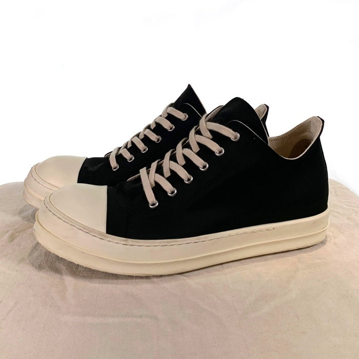 Rick Owens DRKSHDW リックオウエンス ダークシャドウ Ramones Low ラモーンズ ロー ローカットスニーカー ナイロン ブラック ホワイト 34341 Size EU43 (28cm相当) 福生店