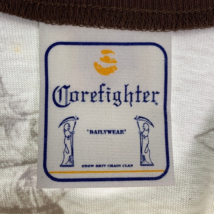 CORE FIGHTER コアファイター ラグランスリーブ 七分袖カットソー マルチプリント ホワイト ブラウン Size M 福生店