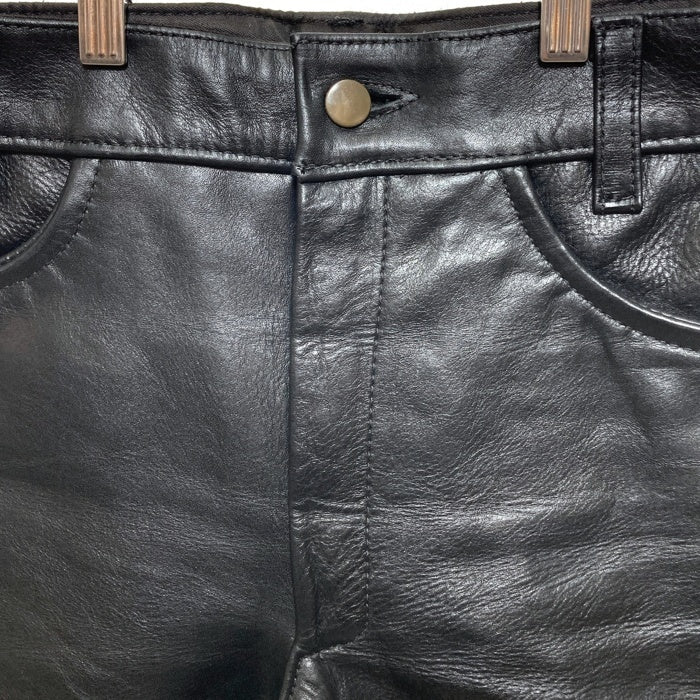 VANSON バンソン レザーパンツ テーパード ブラック 裾切りっぱなし Size 34 瑞穂店