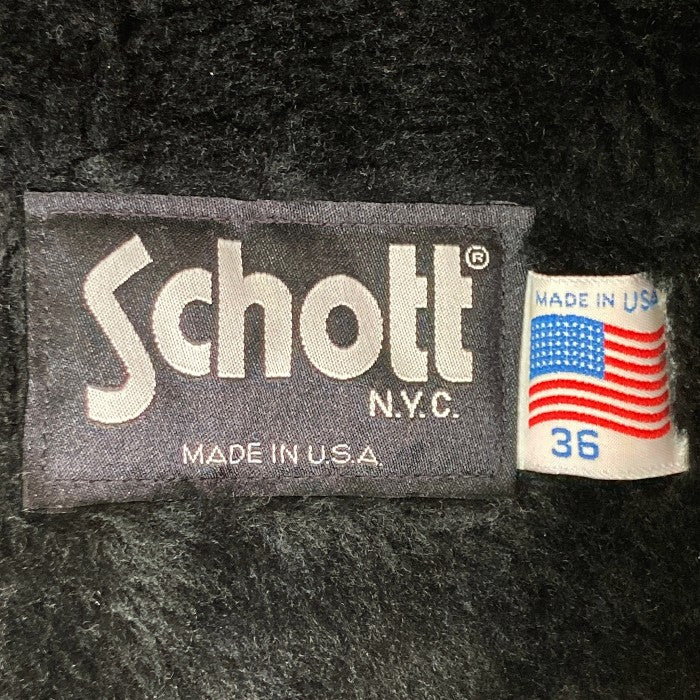 SCHOTT ショット 641 ボアライナー付 シングルライダース ブラック size36 瑞穂店