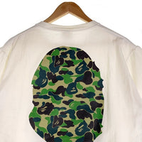 A BATHING APE アベイシングエイプ ABC CAMO BIG HEAD TEE カモ ビッグヘッド プリントTシャツ ホワイト Size L 福生店