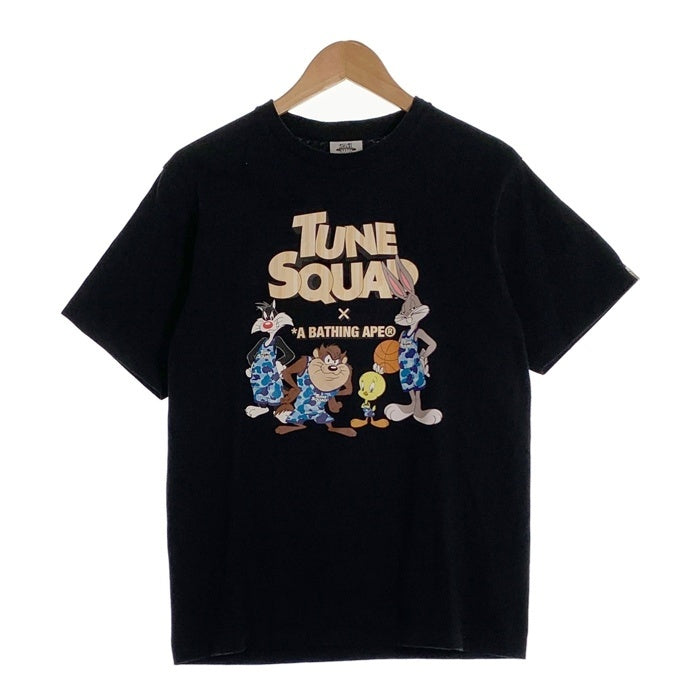 A BATHING APE アベイシングエイプ SPACE JAM スペースジャム A NEW LEGACY TUNE SQUAD プリントTシャツ ブラック 001TEH731907C Size M 福生店