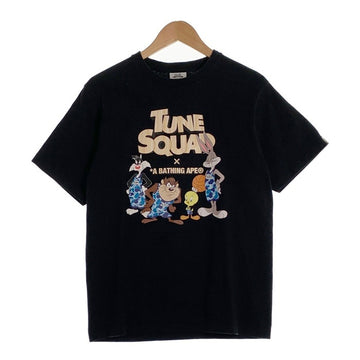 A BATHING APE アベイシングエイプ SPACE JAM スペースジャム A NEW LEGACY TUNE SQUAD プリントTシャツ ブラック 001TEH731907C Size M 福生店