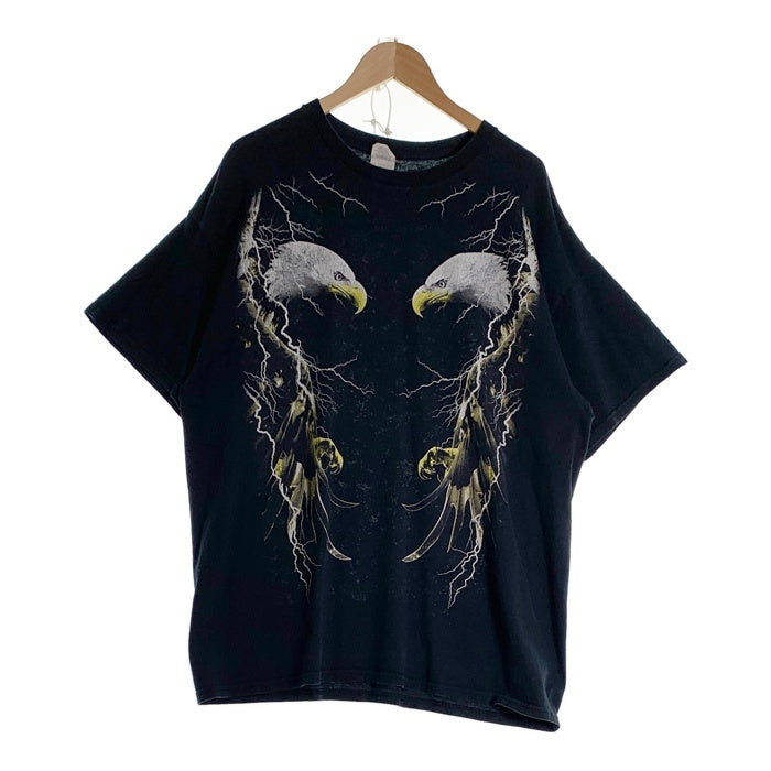 00's EAGLE LIGHTNING ダブルイーグル ライトニング プリントTシャツ ブラック GILDAN2枚タグ Size XL 福生店