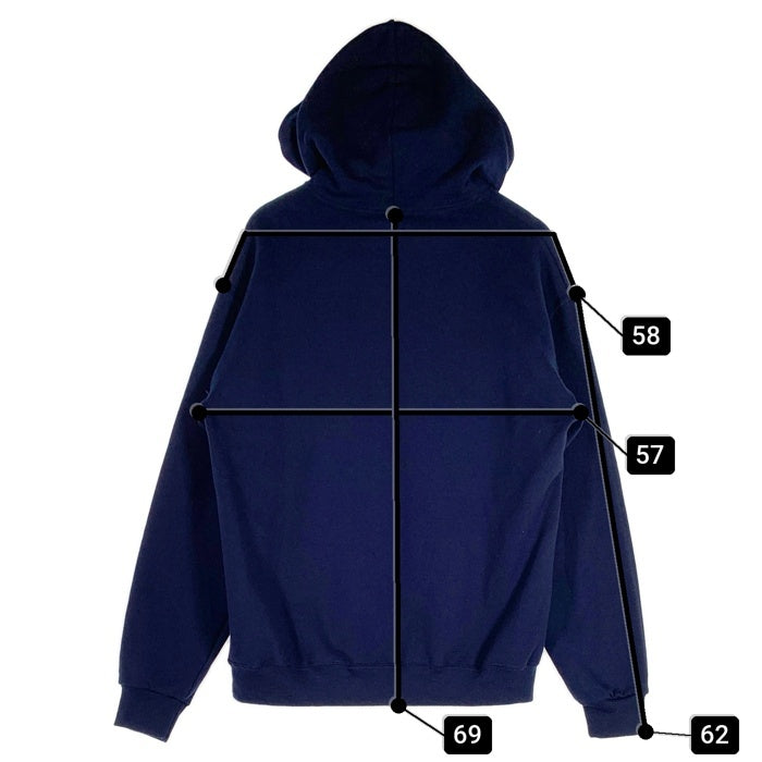 WACKO MARIA ワコマリア 25SS HOODED SWEAT SHIRT プルオーバースウェットパーカー フーディー ネイビー JERZEES Size L 福生店