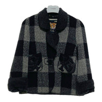 伊太利屋 ITALIYA イタリヤ アルパカ ウールコート グレー ブラック sizeF 瑞穂店