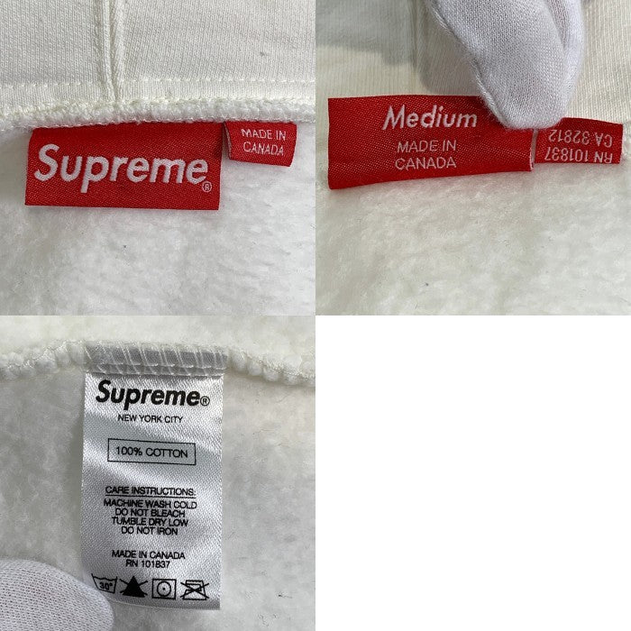 SUPREME シュプリーム 16AW Old English Hood Logo Zip Up Sweat オールドイングリッシュ フードロゴ ジップアップスウェットパーカー ホワイト Size M 福生店