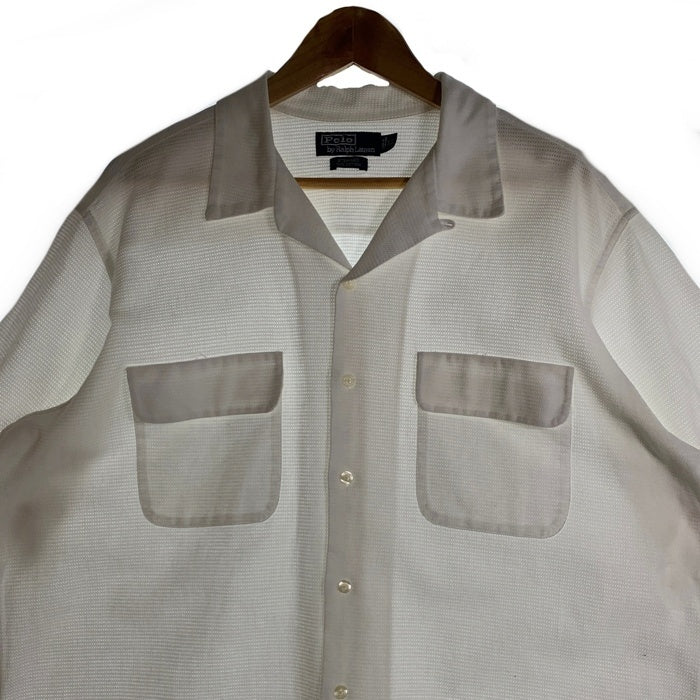 Polo by Ralph Lauren ポロラルフローレン STEWARD オープンカラーコットンシャツ 半袖 ホワイト Size XL 福生店