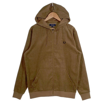 FRED PERRY フレッドペリー コーデュロイ ジップアップパーカー ブラウン 薄手 Size L 福生店