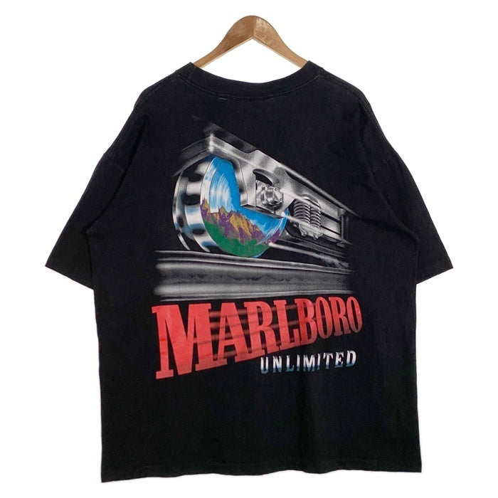90's Marlboro マルボロ RAILROAD トレイン プリント ポケットTシャツ ブラック Size F 福生店