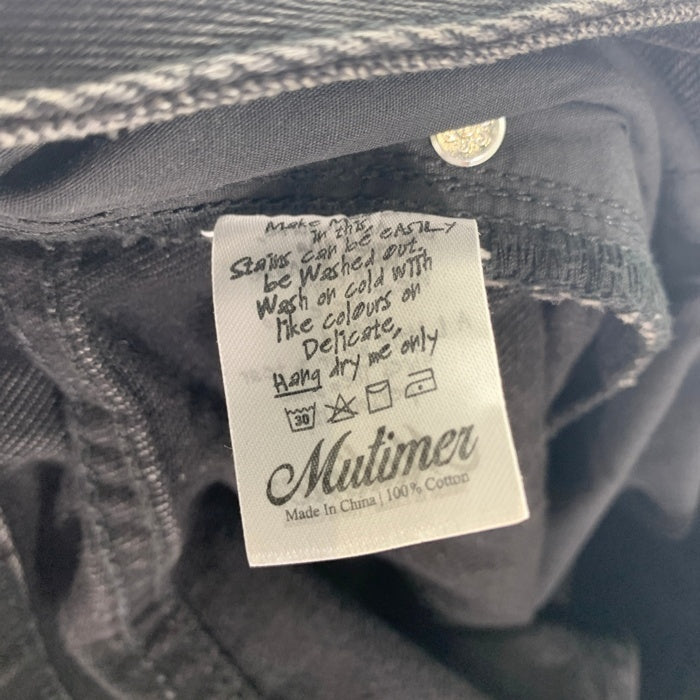 Mutimer ペンキ加工 ブラックデニム ワイドパンツ 裾カットオフ Size 32 福生店