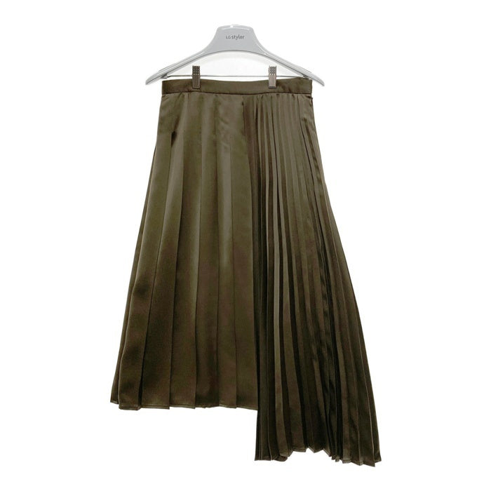 Ray BEAMS レイビームス 63-27-0320-690 アシンメトリープリーツスカート カーキ sizeO 瑞穂店